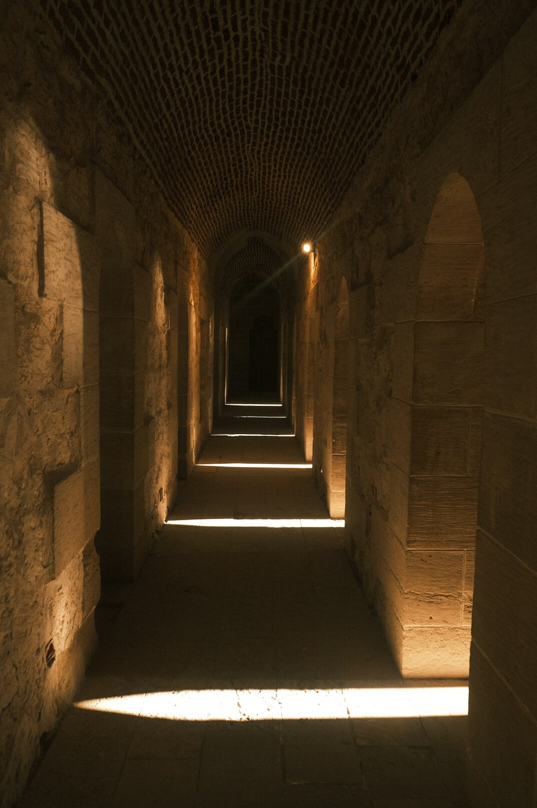 abandoned castle hallway